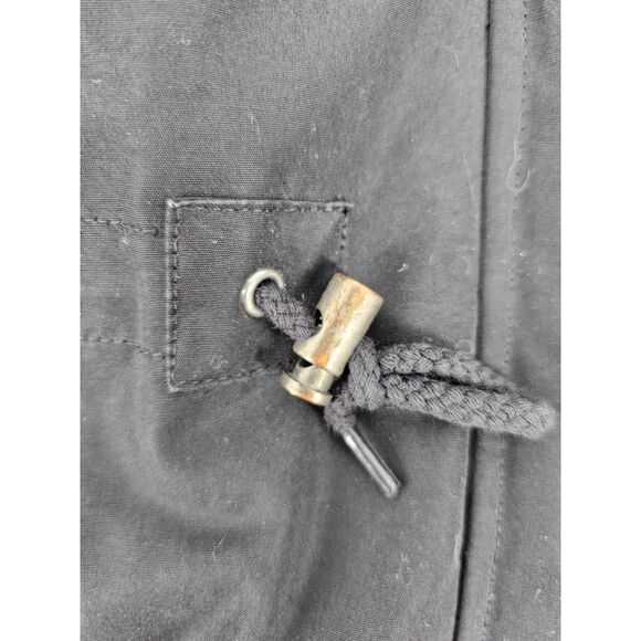 Levi's Black Arctic Cloth Parka Hooded Jacket w/ Hood Faux Fur Medium - Picture 12 of 13